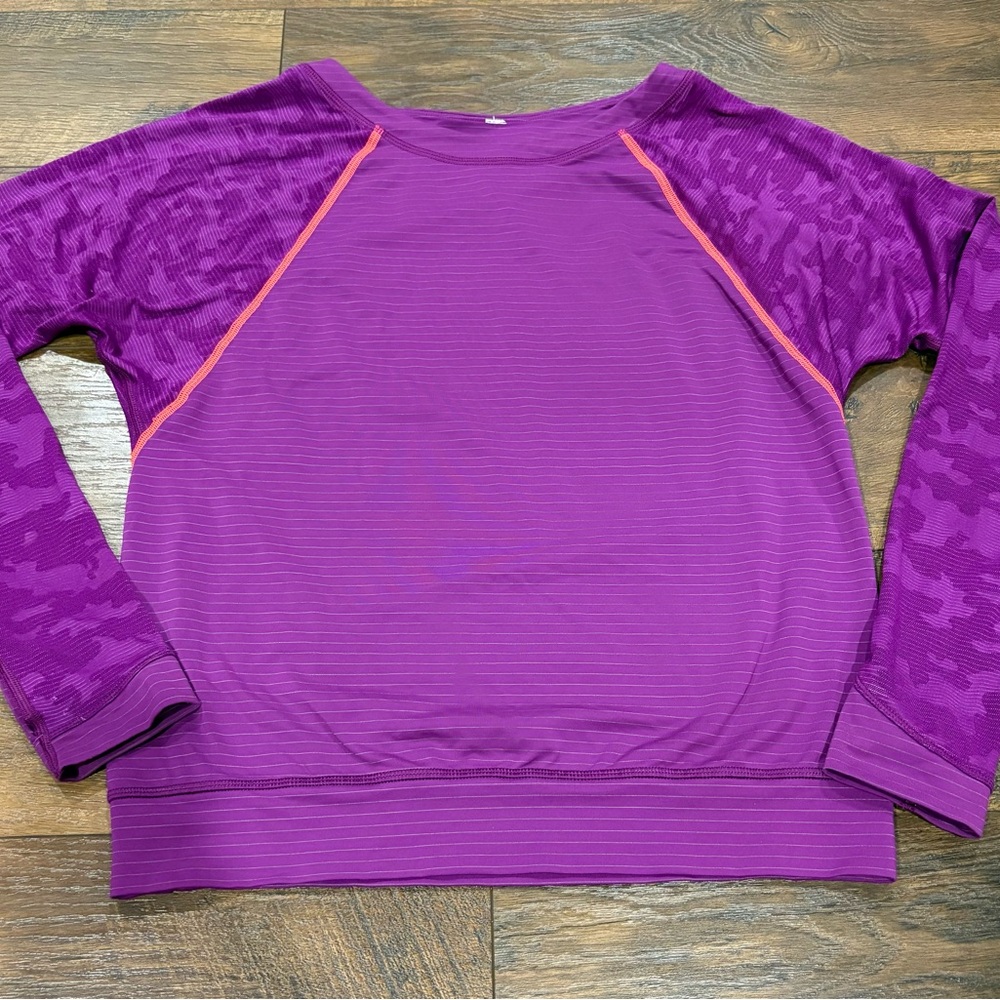 Lululemon run for days Purple Long Sleeve Athletic Top luxtreme mesh size 4